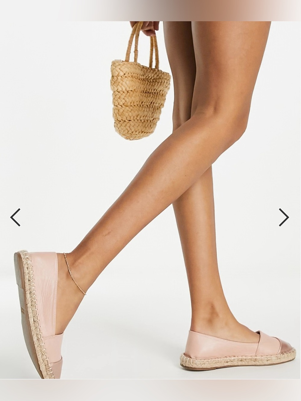 Elegant Women's Rose Gold Espadrille Flats Size 8 - Picture 3 of 4